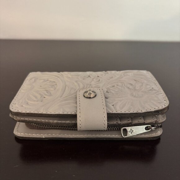 Patricia Nash Norma Formal Grey Western Tooled Distressed Leather Wallet - Picture 4 of 10